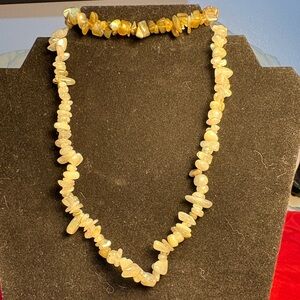 Elegant Labradorite Beaded Necklace and Bracelet Set